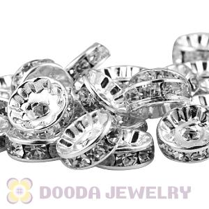 10mm Alloy Basketball Wives Clear Crystal Spacer Beads Wholesale