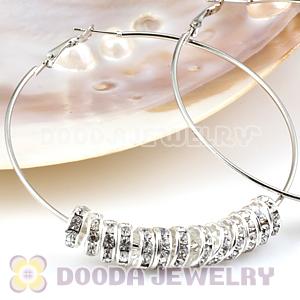 10mm Alloy Basketball Wives Clear Crystal Spacer Beads Wholesale