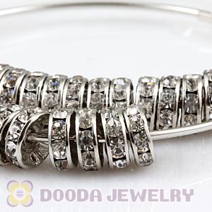 10mm Alloy Basketball Wives Clear Crystal Spacer Beads Wholesale