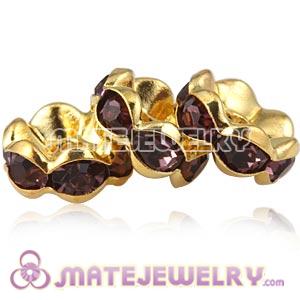 8mm Gold Alloy Basketball Wives Lavender Crystal Spacer Beads 