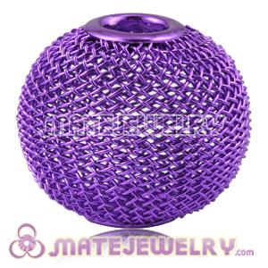 30mm Lagrge Basketball Wives Earrings Purple  Mesh Balls Beads 