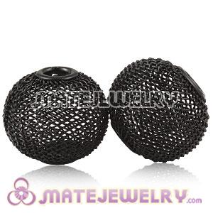 25mm Black Wire Mesh Ball Beads For Basketball Wives Hoop Earrings
