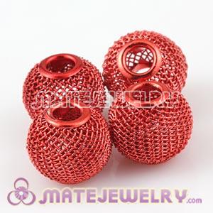 16mm Basketball Wives Red Mesh Beads For Hoop Earrings