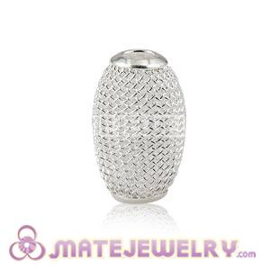 Wholesale Basketball Wives Oval Silver Mesh Beads For Hoop Earrings 
