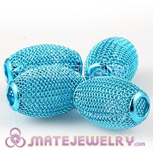 Wholesale Basketball Wives Oval Blue Mesh Beads For Hoop Earrings 