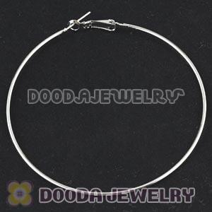 70mm Basketball Wives Plain Platinum Plated Hoop Earrings Wholesale