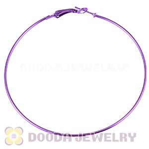 70mm Basketball Wives Purple Plain Hoop Earrings Wholesale