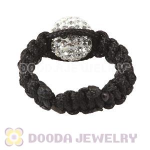 Handmade Style Macrame Rings With White Czech Crystal Wholesale