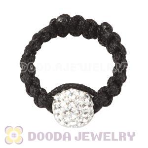 Handmade Style Macrame Rings With White Czech Crystal Wholesale