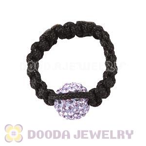 Handmade Style Macrame Rings With Lavender Czech Crystal Wholesale