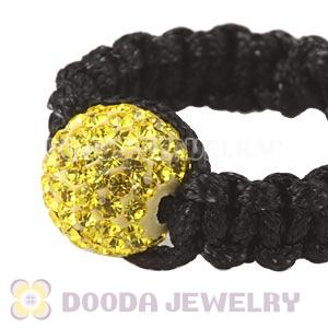 Handmade Style Macrame Rings With Yellow Czech Crystal Wholesale