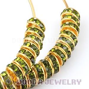 70mm Basketball Wives Hoop Earrings With Green Crystal Spacer Beads 
