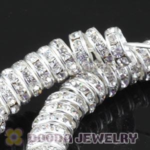 70mm Basketball Wives Hoop Earrings With Clear Crystal Spacer Beads 