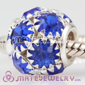 Wholesale 12mm Alloy Basketball Wives Blue Crystal Ball Beads 