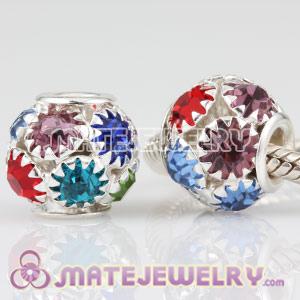 Wholesale 12mm Alloy Basketball Wives Crystal Ball Beads 
