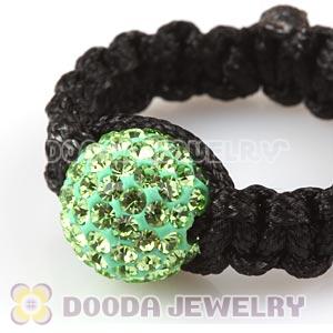 Handmade Style Macrame Rings With Green Czech Crystal Wholesale