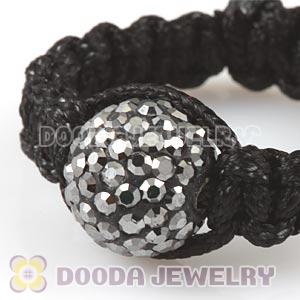 Handmade Style Macrame Rings With Grey Czech Crystal Wholesale