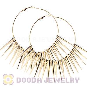 70mm Gold Basketball Wives Spike Hoop Earrings Wholesale