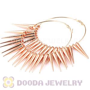 70mm Rose Gold Basketball Wives Spike Hoop Earrings Wholesale