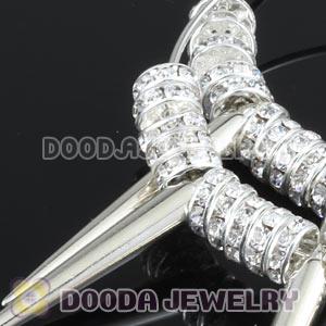 70mm Silver Basketball Wives Spike Hoop Earrings Wholesale