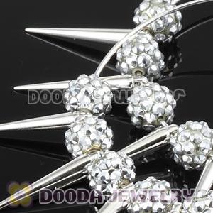 70mm Silver Basketball Wives Spike Hoop Earrings Wholesale