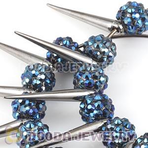 70mm Black Basketball Wives Spike Hoop Earrings Wholesale