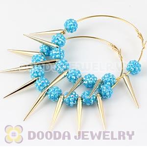 70mm Gold Basketball Wives Spike Hoop Earrings Wholesale