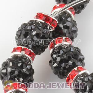70mm Basketball Wives Black Rhinestone Crystal Ball Hoop Earrings Wholesale