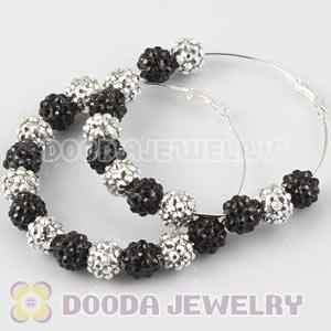 70mm Basketball Wives Rhinestone Crystal Ball Hoop Earrings Wholesale