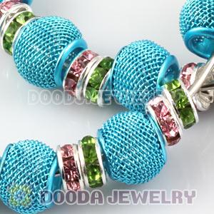 70mm Blue Basketball Wives Mesh Ball Hoop Earrings Wholesale