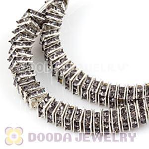 70mm Black Basketball Wives Crystal Spacer Hoop Earrings Wholesale 