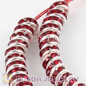 70mm Basketball Wives Red Crystal Spacer Hoop Earrings Wholesale 