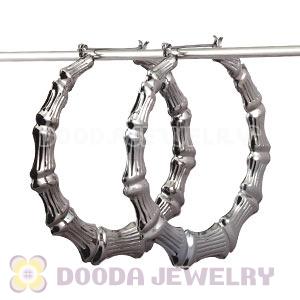 60mm Black Basketball Wives Bamboo Hoop Earrings Wholesale 