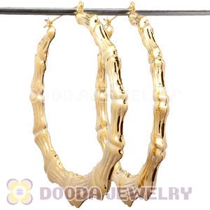 80mm Gold Basketball Wives Bamboo Hoop Earrings Wholesale 