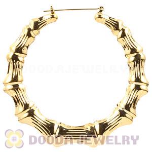 80mm Gold Basketball Wives Bamboo Hoop Earrings Wholesale 