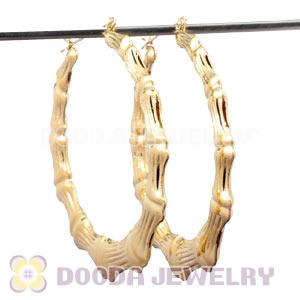 70mm Gold Basketball Wives Bamboo Hoop Earrings Wholesale 
