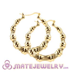 Wholesale 50mm Gold Basketball Wives Bamboo Hoop Earrings 
