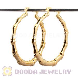 50mm Gold Basketball Wives Bamboo Hoop Earrings Wholesale 