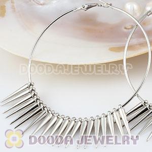 Cheap 22mm Platinum Plated Basketball Wives Earring Spike Beads Wholesale 