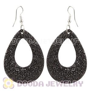 Cheap Basketball Wives Inspired Bamboo Black Crystal  Earrings 