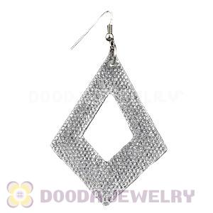 Basketball Wives Diamond Bamboo White Crystal Hoop Earrings Wholesale 