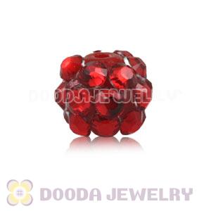 8mm Red Rhinestone Basketball Wives Resin Pave Beads Wholesale 