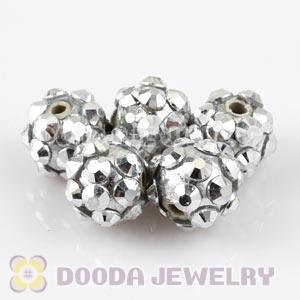 8mm Silver Basketball Wives Resin Earring Beads Wholesale 