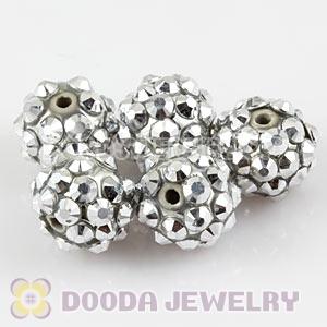10mm Silver Basketball Wives Resin Earring Beads Wholesale 
