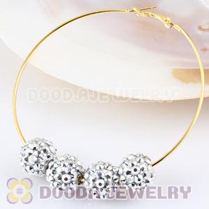 12mm Silver Basketball Wives Resin Earring Beads Wholesale 