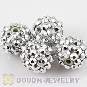 12mm Silver Basketball Wives Resin Earring Beads Wholesale 