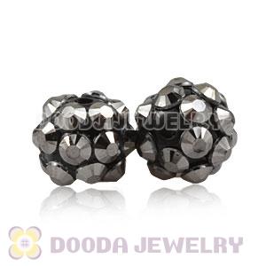 8mm Grey Rhinestone Basketball Wives Resin Pave Beads Wholesale 