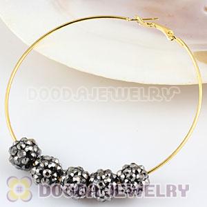 10mm Basketball Wives Grey Resin Earring Beads Wholesale 