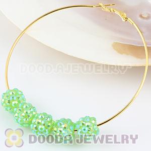 10mm Basketball Wives Green Resin Earring Beads Wholesale 