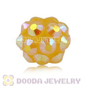 8mm Yellow Rhinestone Basketball Wives Resin Pave Beads Wholesale 